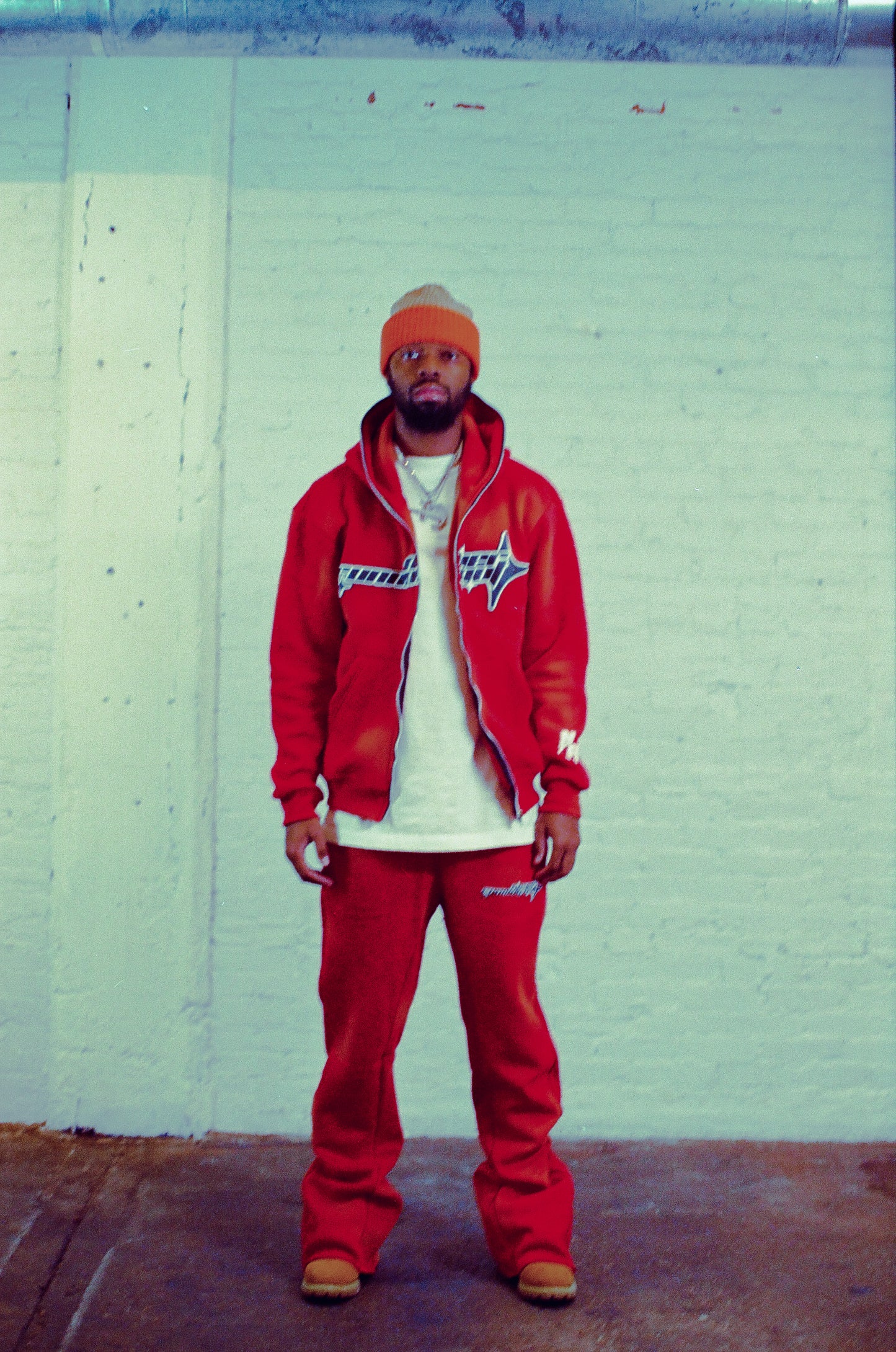 Red NRO Zip Up Flares